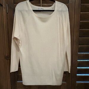 Halogen tunic sweater in ivory - size M - soft and warm